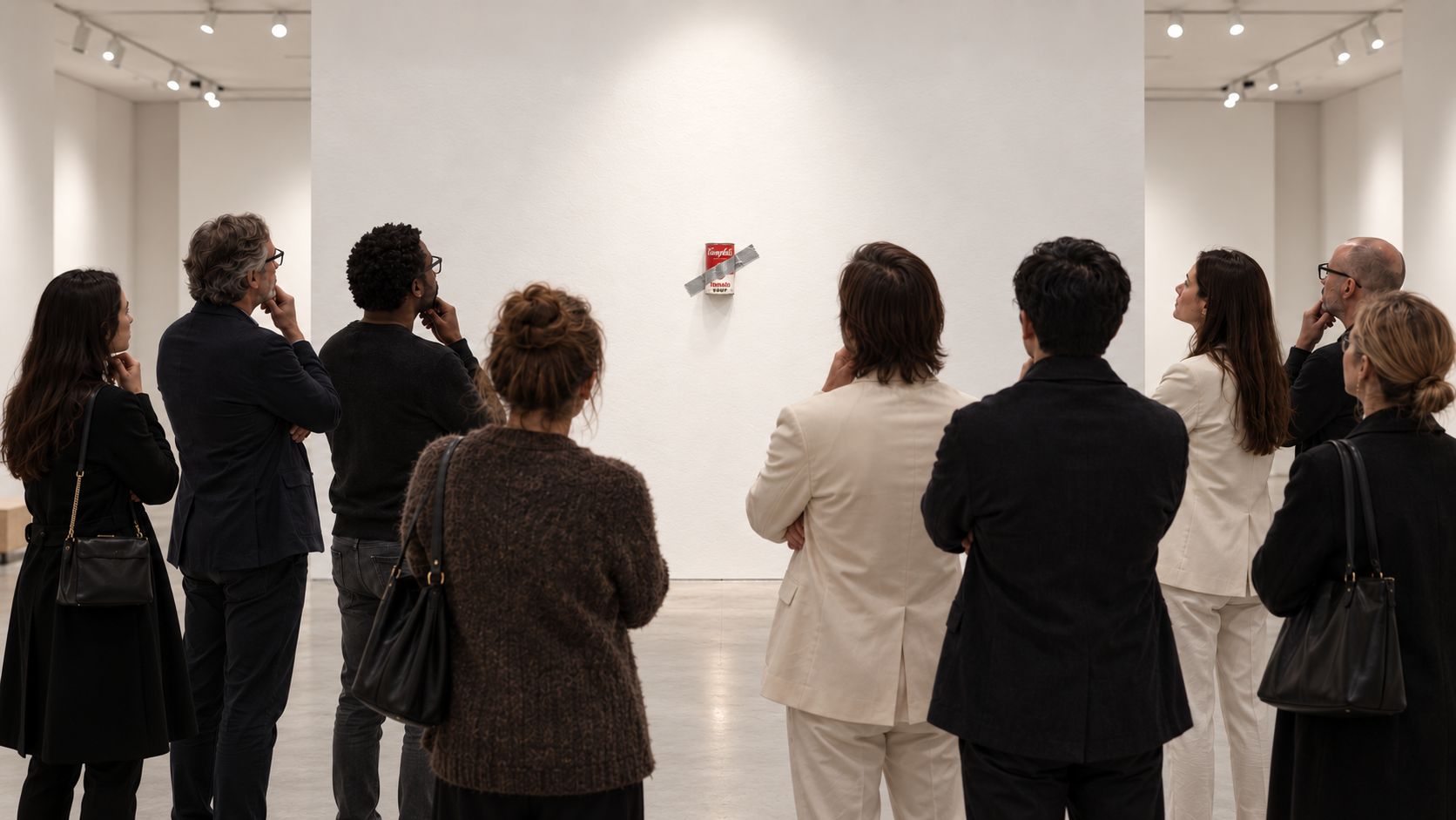 The Can Of Soup Taped exhibition in a warm white gallery